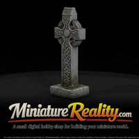 Celtic High Cross with Knotwork — Grave Marker miniature, three-quarter view — thumbnail 2