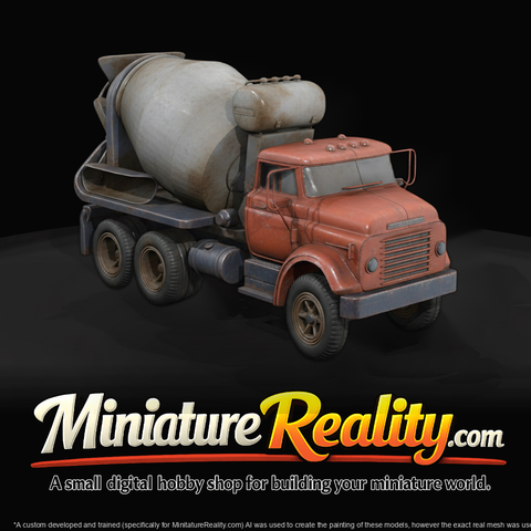 Cement Mixer Truck - 3D Printable Miniature