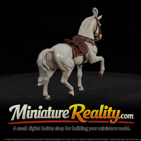 Animal Prancing White Horse miniature, three-quarter view — thumbnail 1
