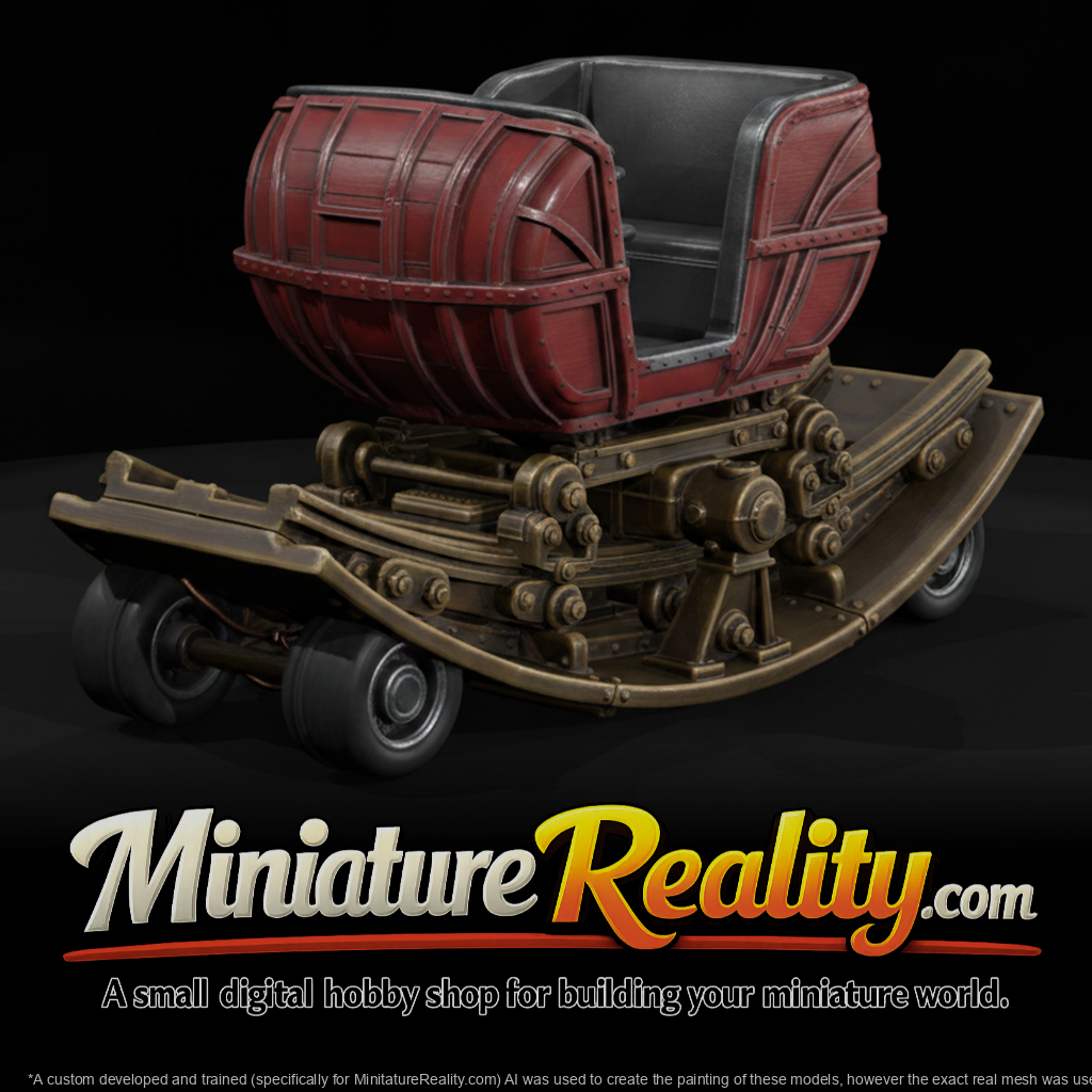 Ride Tilt a Whirl Car miniature, three-quarter view