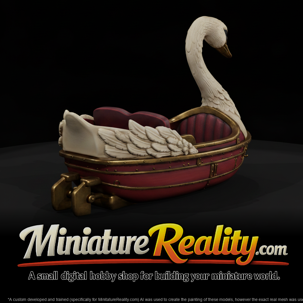 Ride Tunnel of Love Boat miniature, three-quarter view