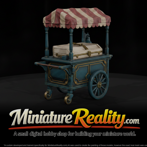 Stall Ice Cream Cart miniature, three-quarter view