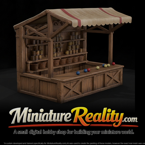 Game Ball Toss Booth miniature, three-quarter view