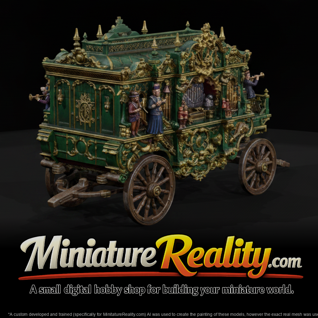 Prop Band Organ Wagon, three-quarter view