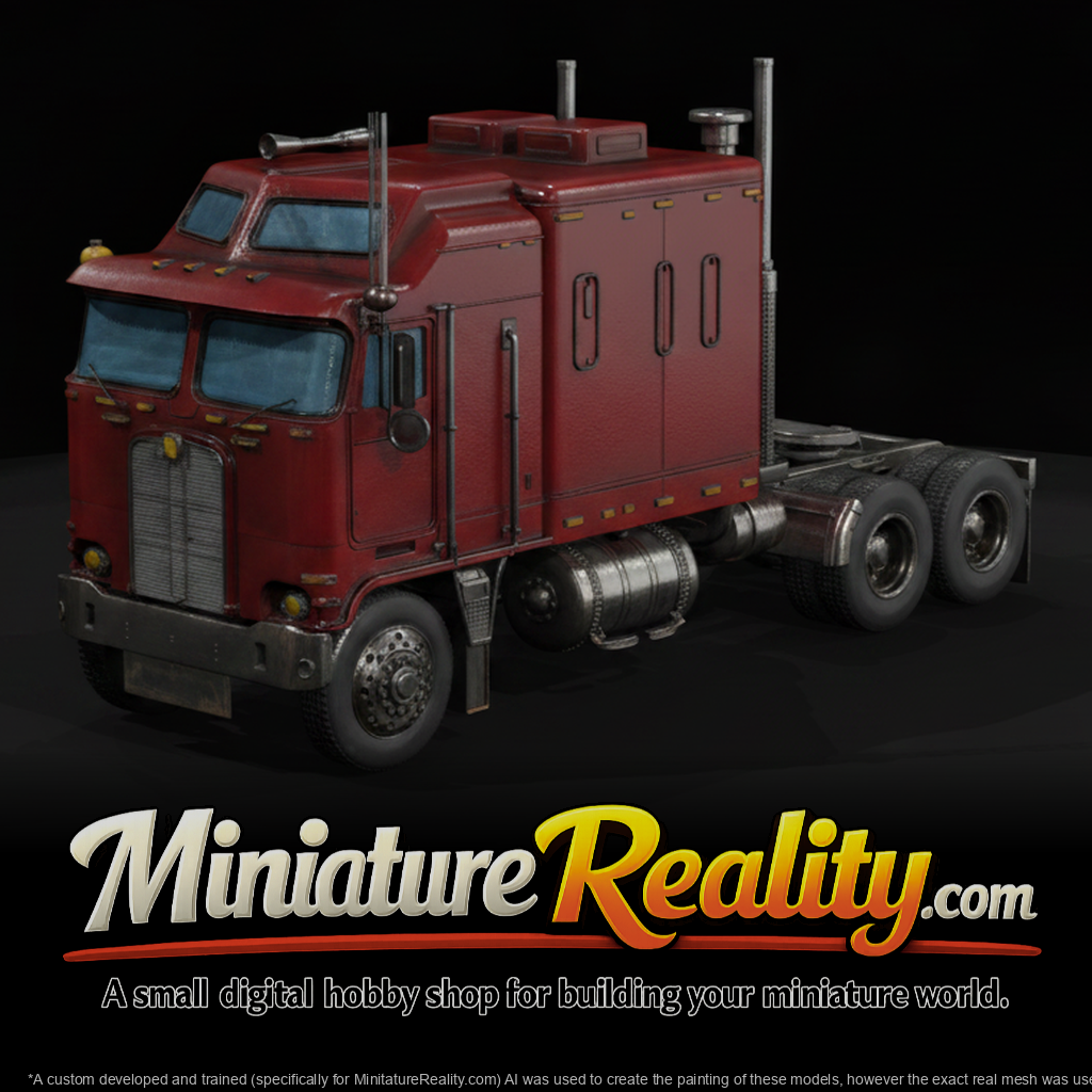 Classic cab over tractor unit miniature, three-quarter view