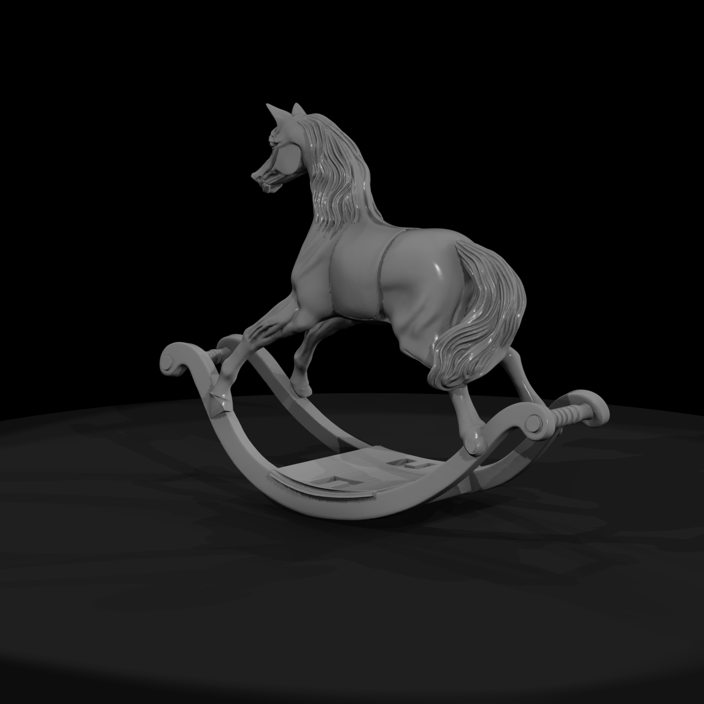 Classic Rocking Horse Miniature — Nursery Dollhouse Prop