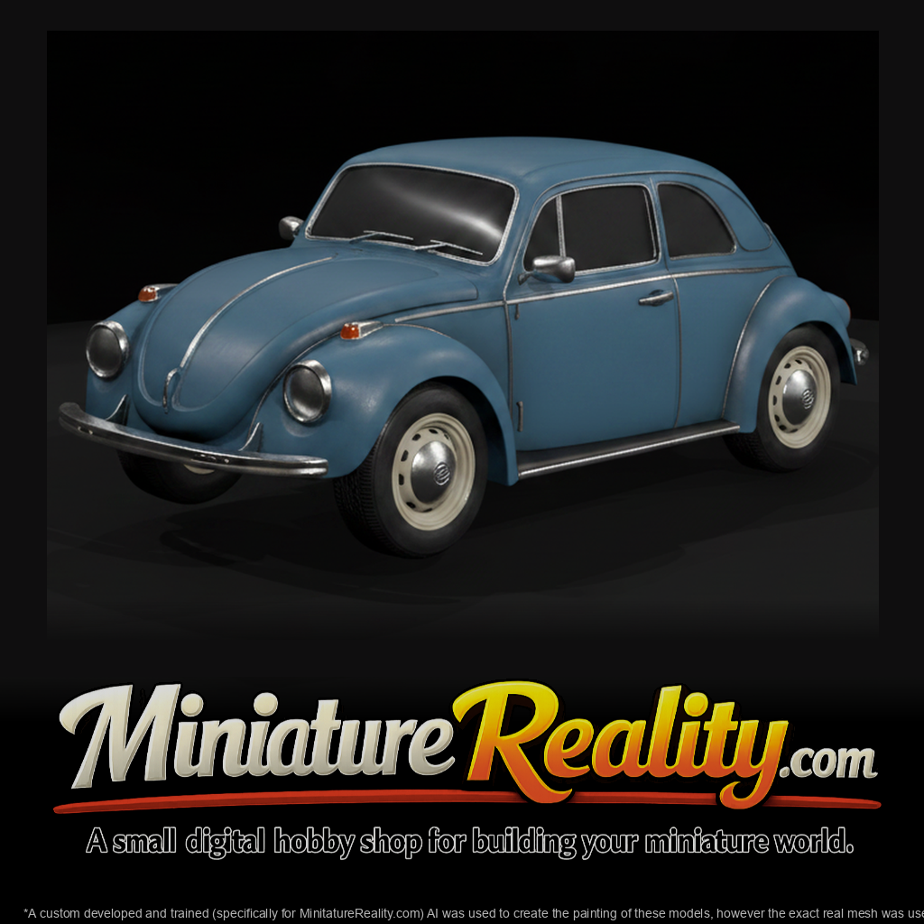 Classic Volkswagen Beetle — Car miniature, three-quarter view