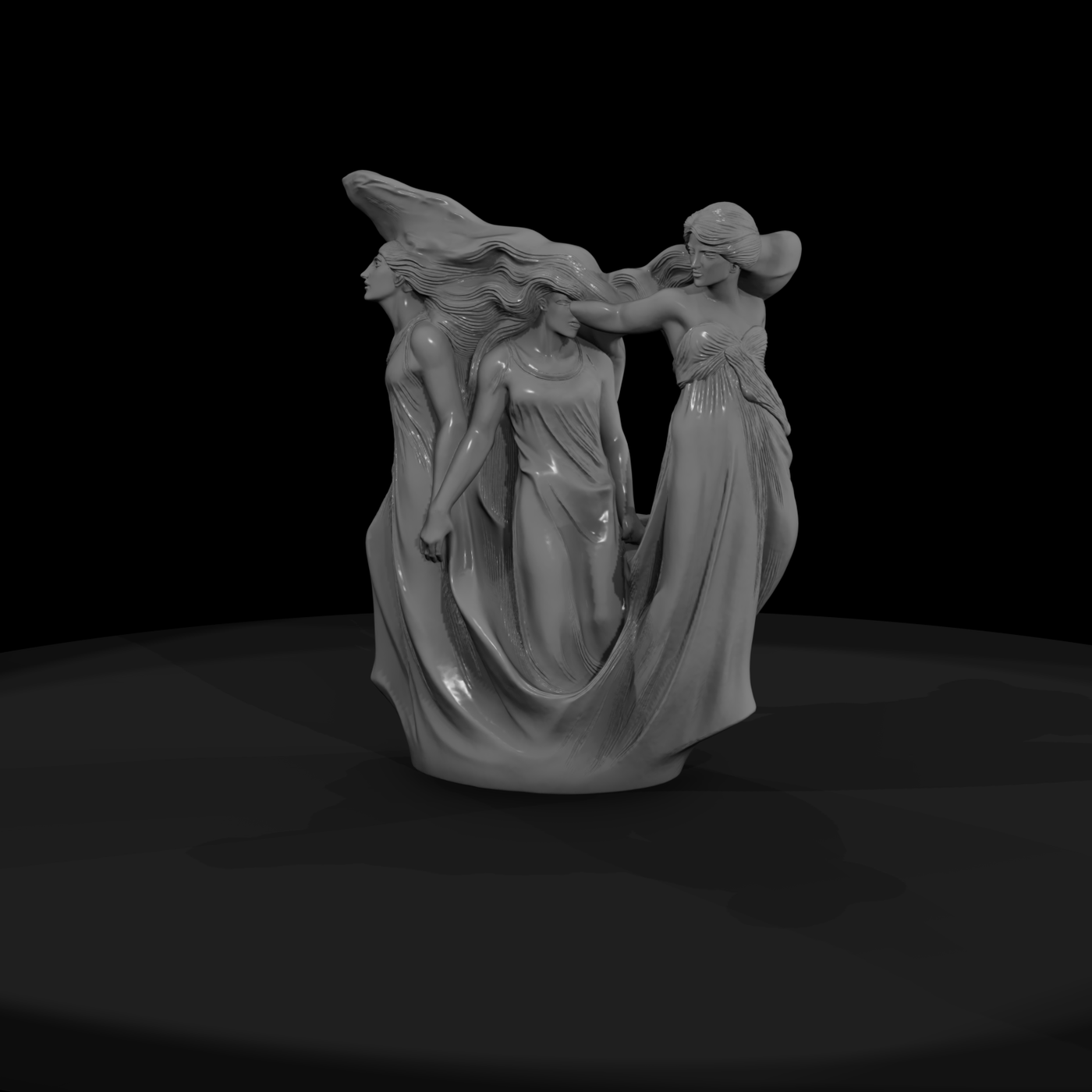 Classical Trio — Three Female Figures Sculpture
