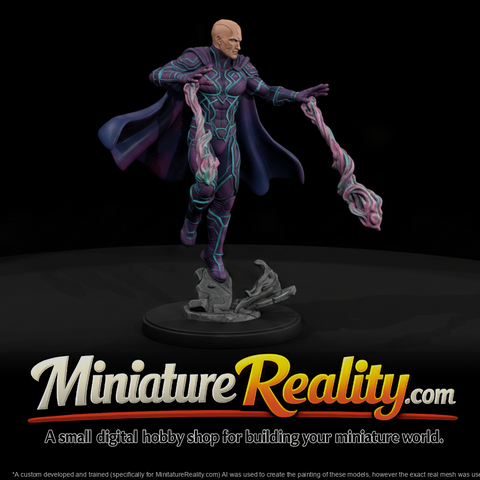 Energy Superhero in Flight Pose miniature, three-quarter view