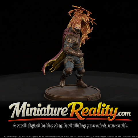 Superhero Sandragon miniature, three-quarter view