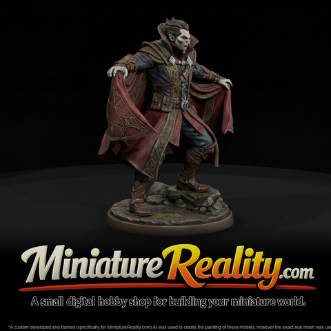 Comic Monster Vampire Lord miniature, three-quarter view