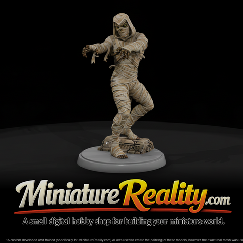 Comic Monster Cursed Mummy miniature, three-quarter view