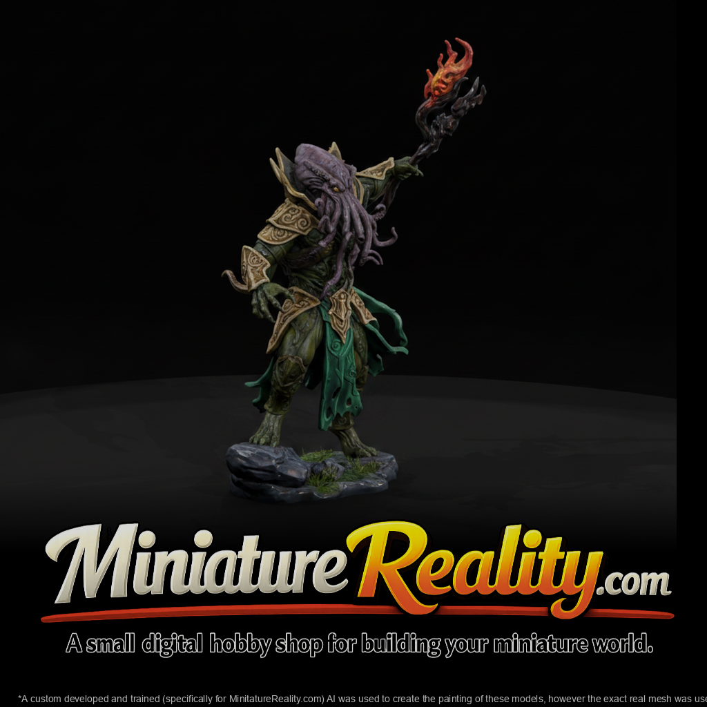 Comic Monster Elder Horror miniature, three-quarter view