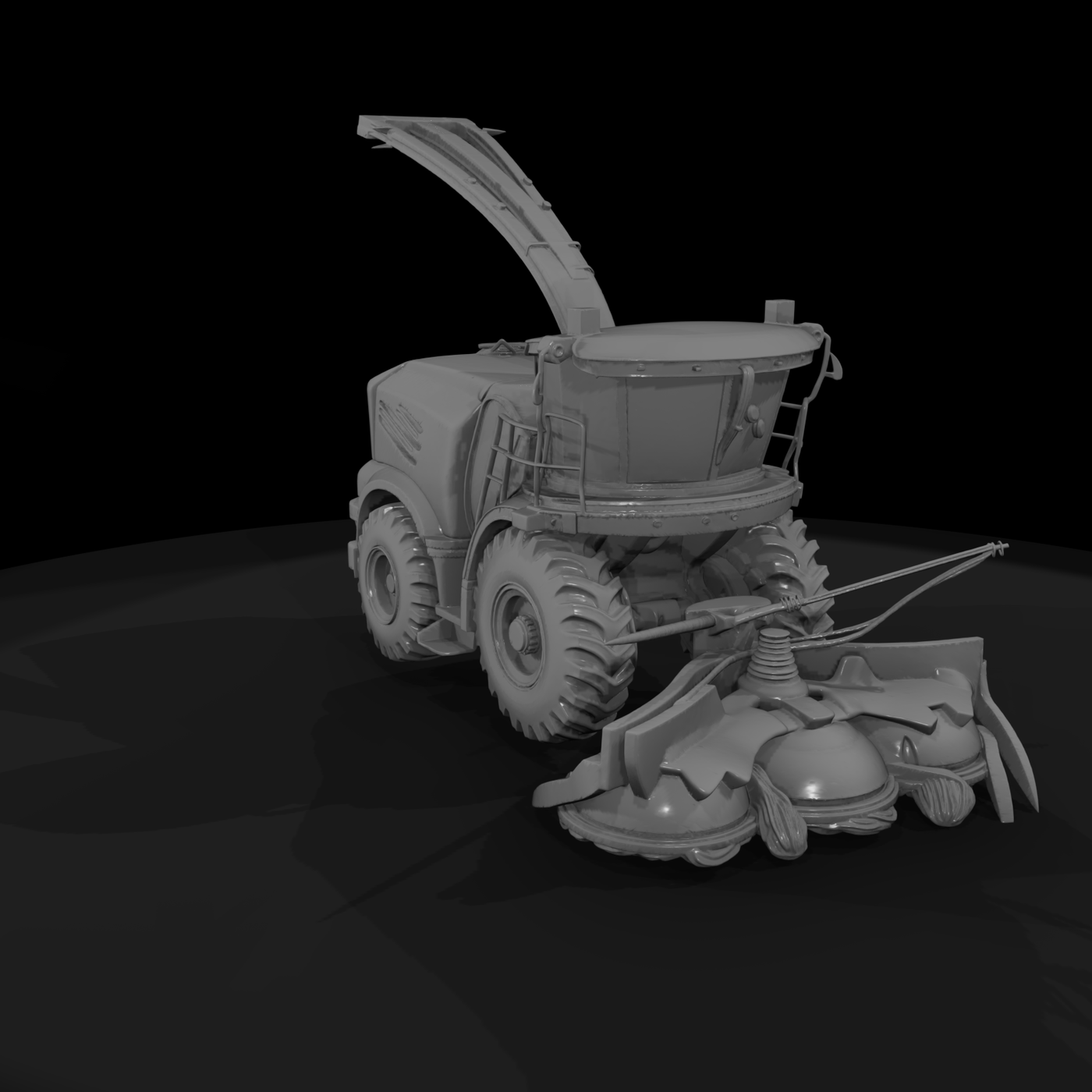 Combine Harvester Yellow Green