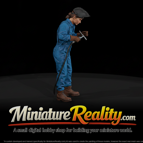 Welder with Torch and Mask miniature, three-quarter view