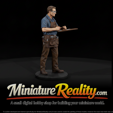 Finish Carpenter miniature, three-quarter view