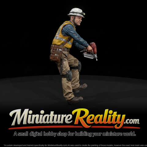Roofing Carpenter miniature, three-quarter view