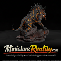Cinder Maw Hellhound miniature, three-quarter view — thumbnail 1
