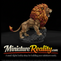 Molten-Mane Fire Lion miniature, three-quarter view — thumbnail 1