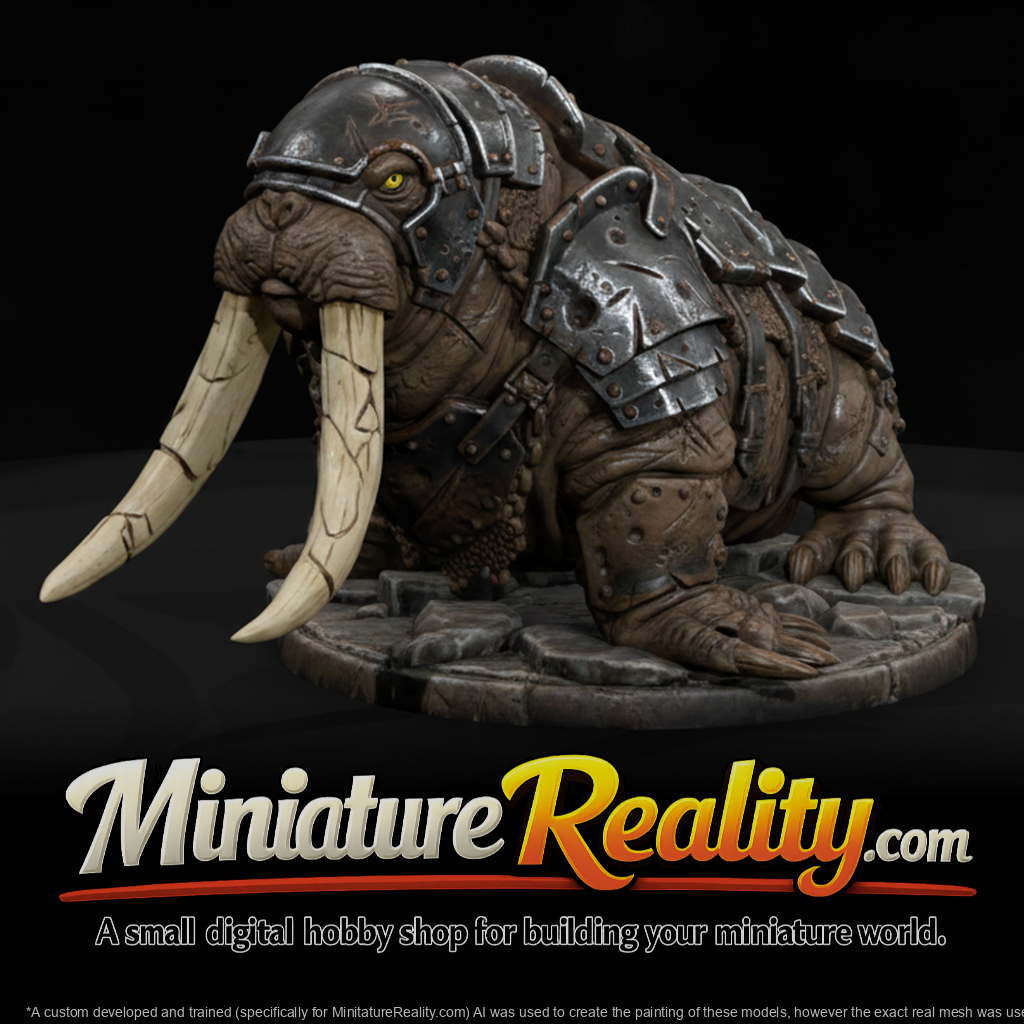 Brine Tusk Walrus Beast miniature, three-quarter view