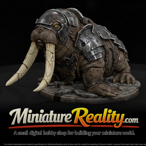 Brine Tusk Walrus Beast miniature, three-quarter view