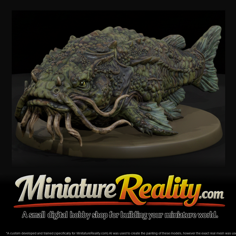 Mire Lurk Catfish Beast miniature, three-quarter view
