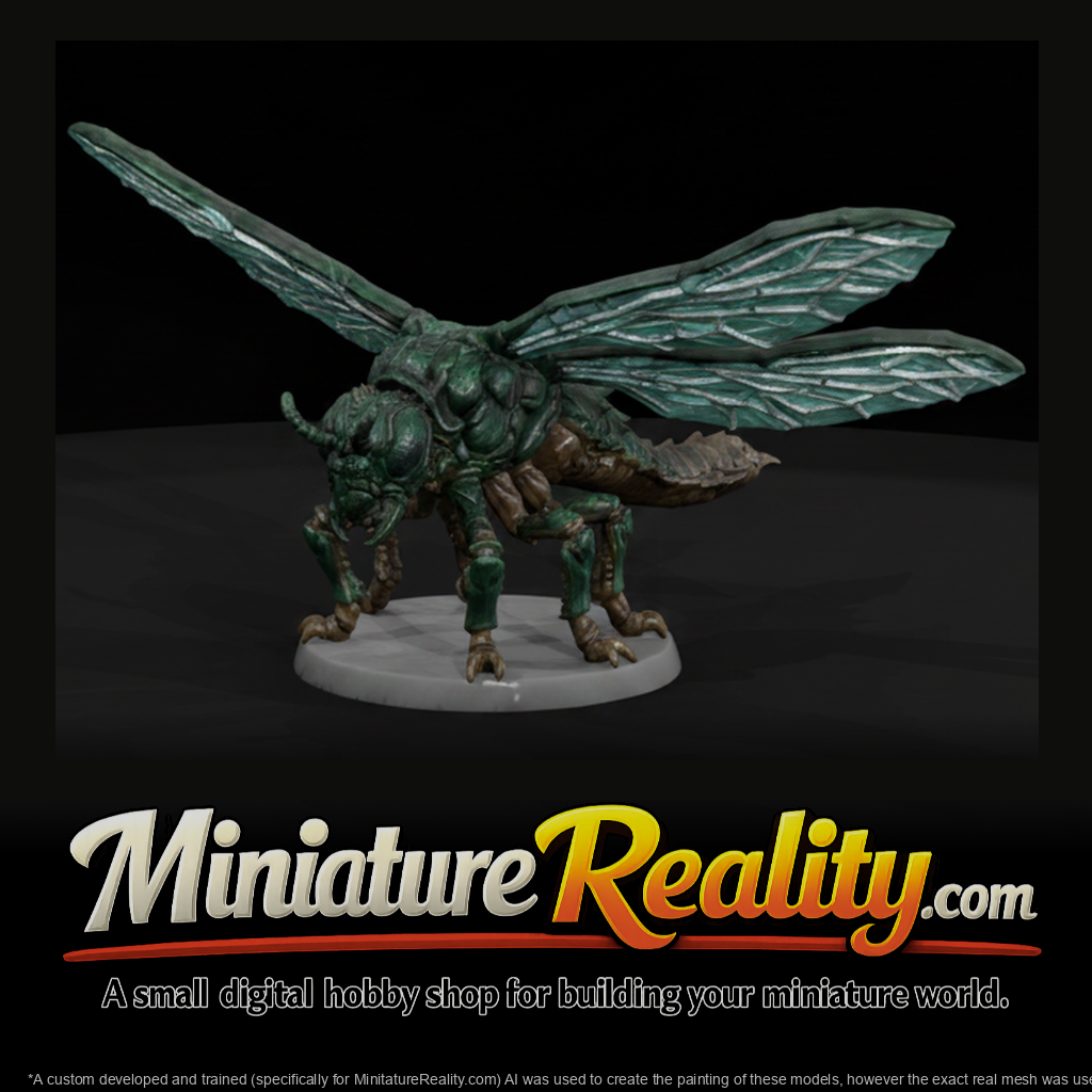 Crystal Wing Dragonfly Beast miniature, three-quarter view