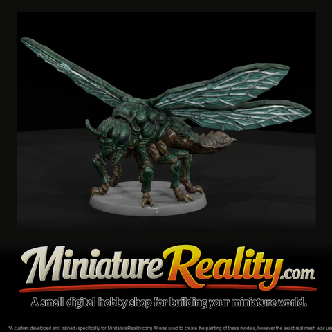 Crystal Wing Dragonfly Beast miniature, three-quarter view