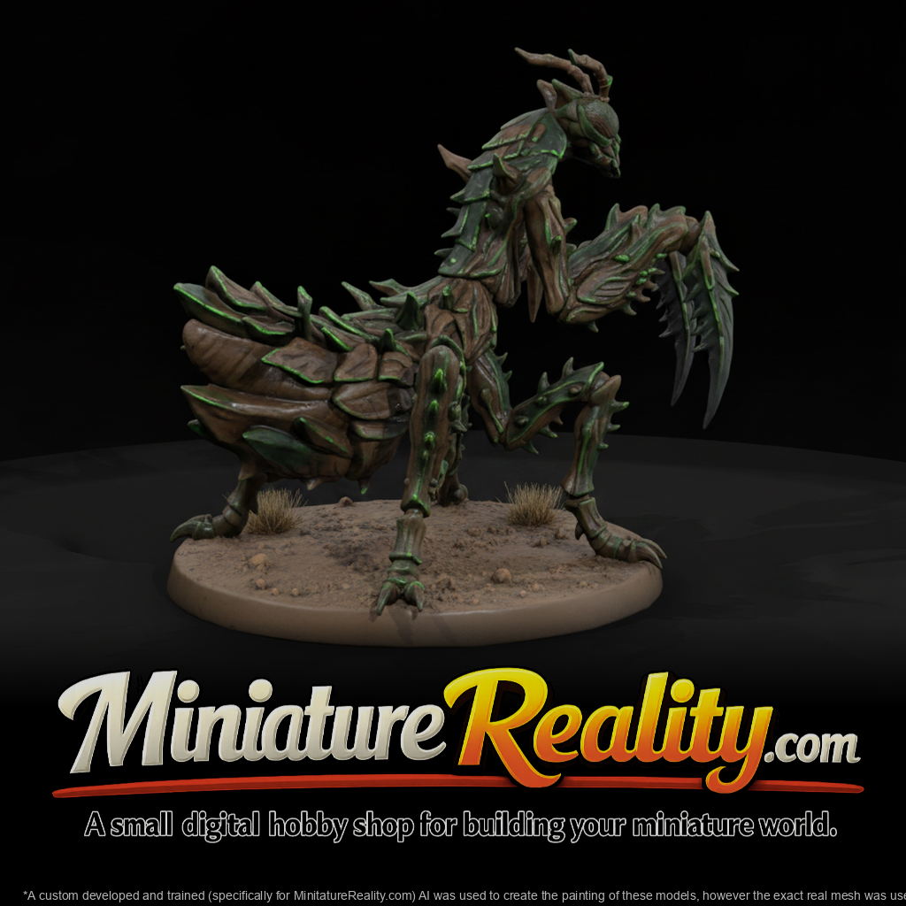 Thorn Mantis Beast miniature, three-quarter view