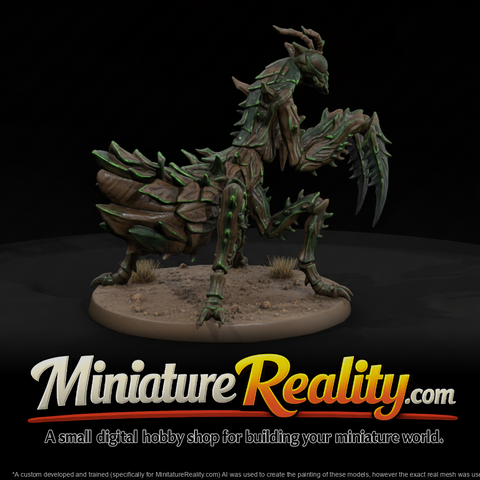 Thorn Mantis Beast miniature, three-quarter view