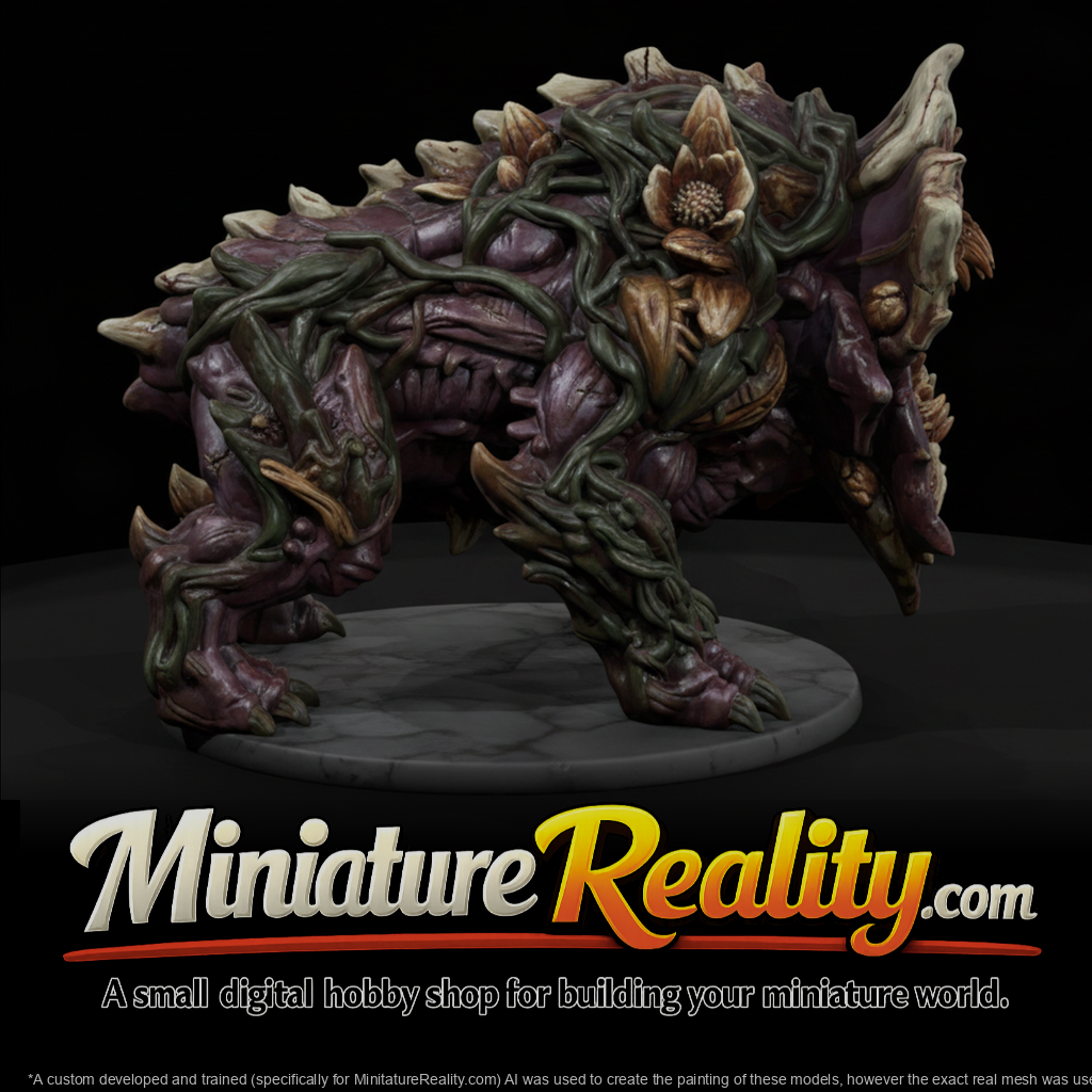 Rot Bloom Corpse Flower Beast miniature, three-quarter view