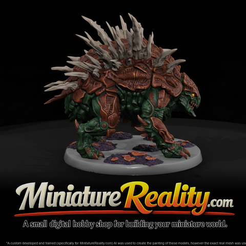 Seed-Pod Burster Armored Monster miniature, three-quarter view