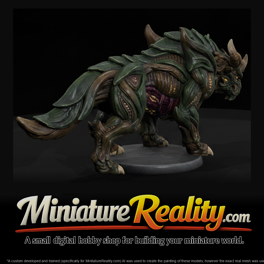 Molten Glass Beast miniature, three-quarter view