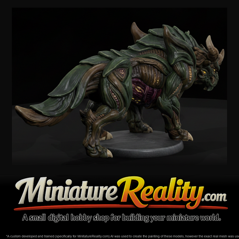 Molten Glass Beast miniature, three-quarter view