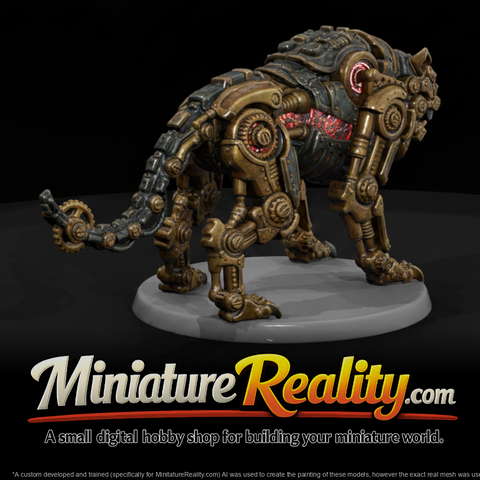 Cog Heart Clockwork Beast miniature, three-quarter view