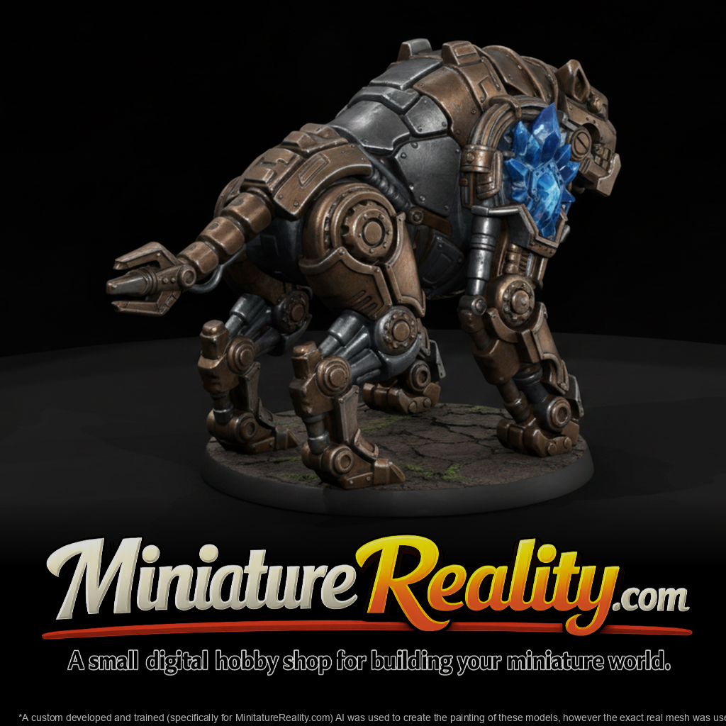 Crystal Core Automaton Beast miniature, three-quarter view