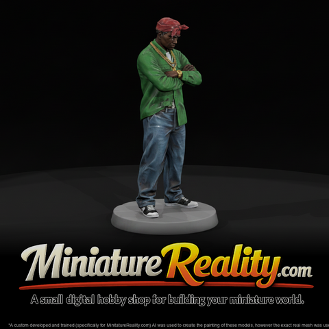 1980s Street Gang Leader miniature, three-quarter view