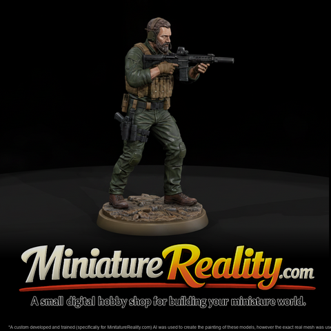 Hitman Ex Military Merc miniature, three-quarter view