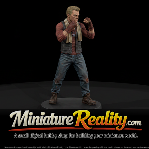 Bare-Knuckle Street Brawler miniature, three-quarter view