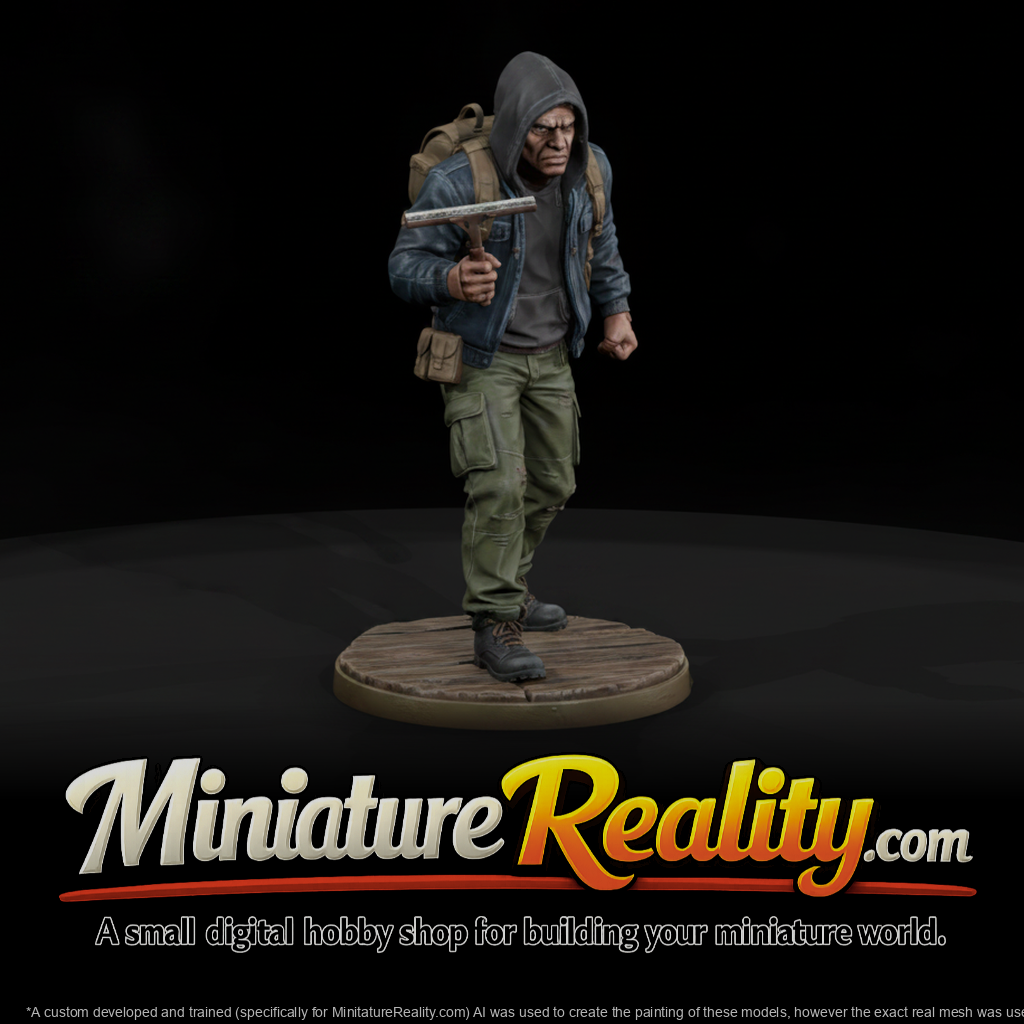 Street Thug Squeegee Extortionist miniature, three-quarter view
