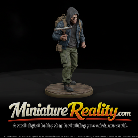 Street Thug Squeegee Extortionist miniature, three-quarter view