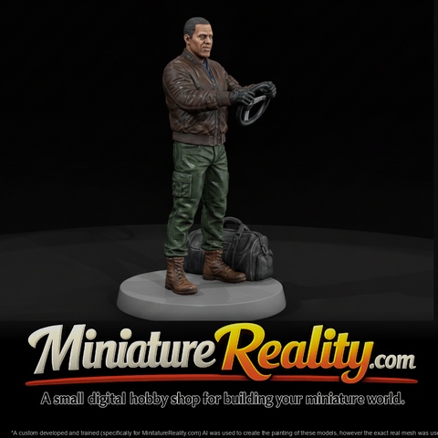 Carjacker Wheel Man miniature, three-quarter view