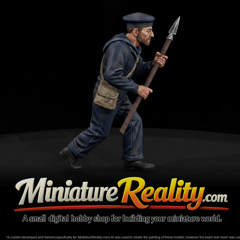 Civil War Union Navy Deck Hand miniature, three-quarter view