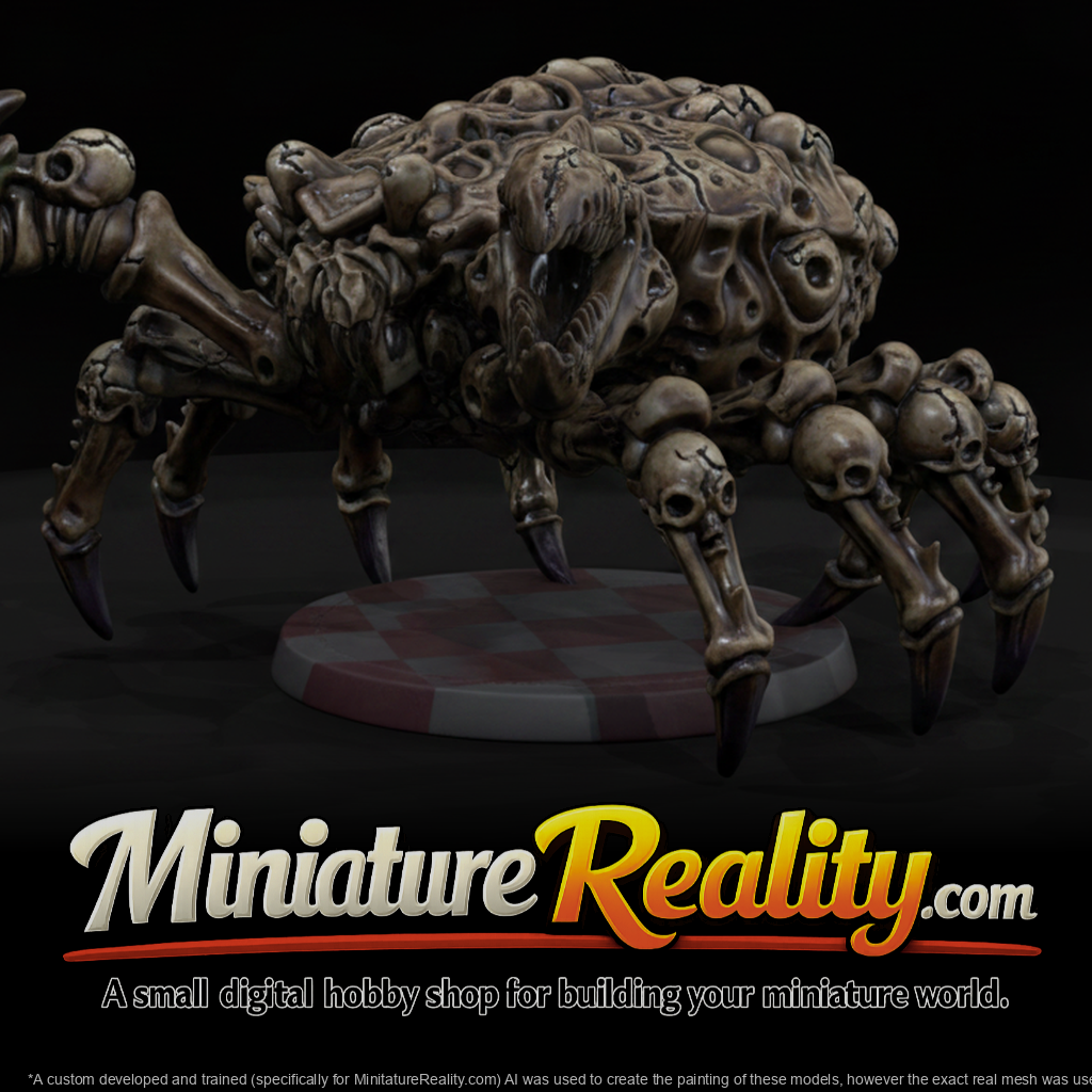 Dark Fantasy Undead Skull Crab miniature, three-quarter view