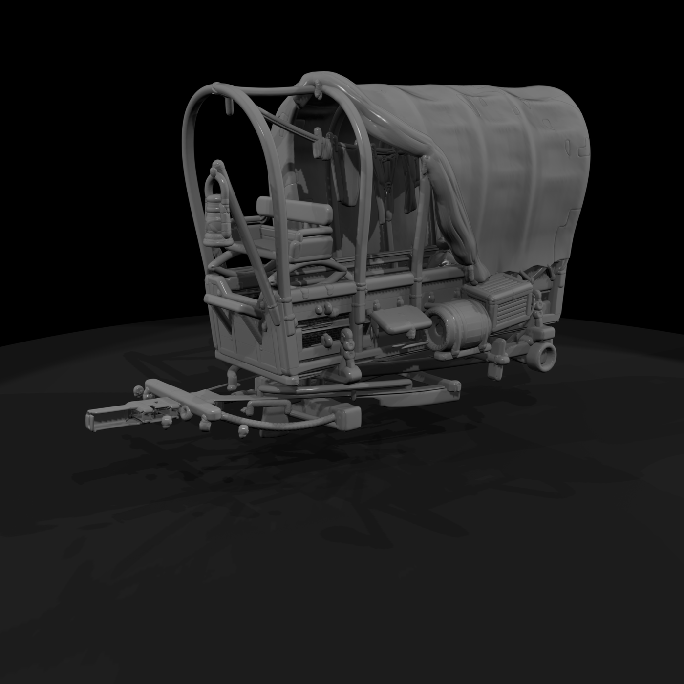 detailed covered wagon