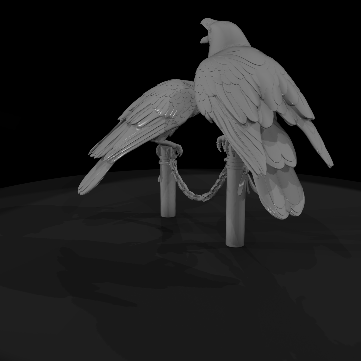 Detailed Raven Pair - 3D Printable Miniature