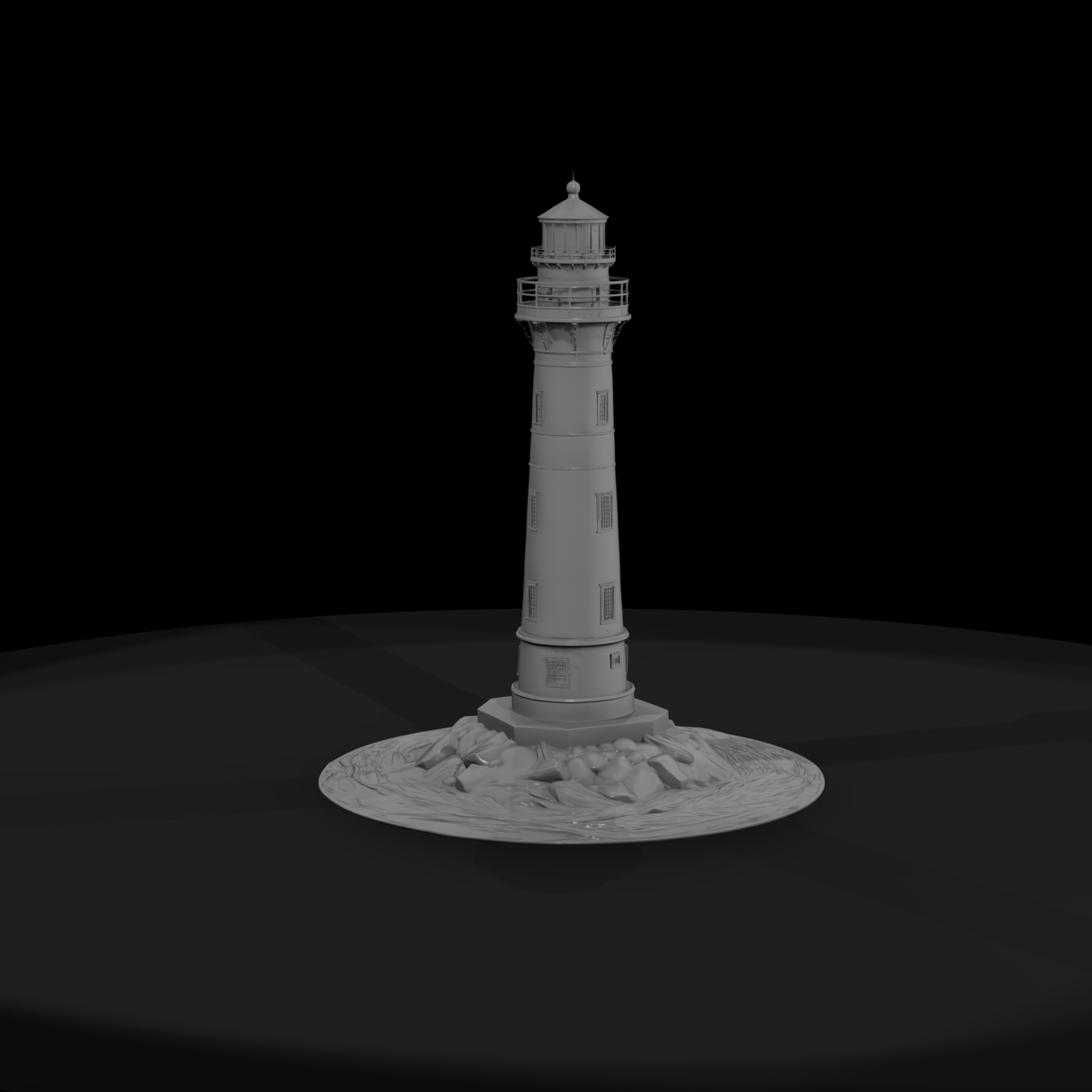 detailed monochrome coastal lighthouse 3d model ICx9EMNT 1