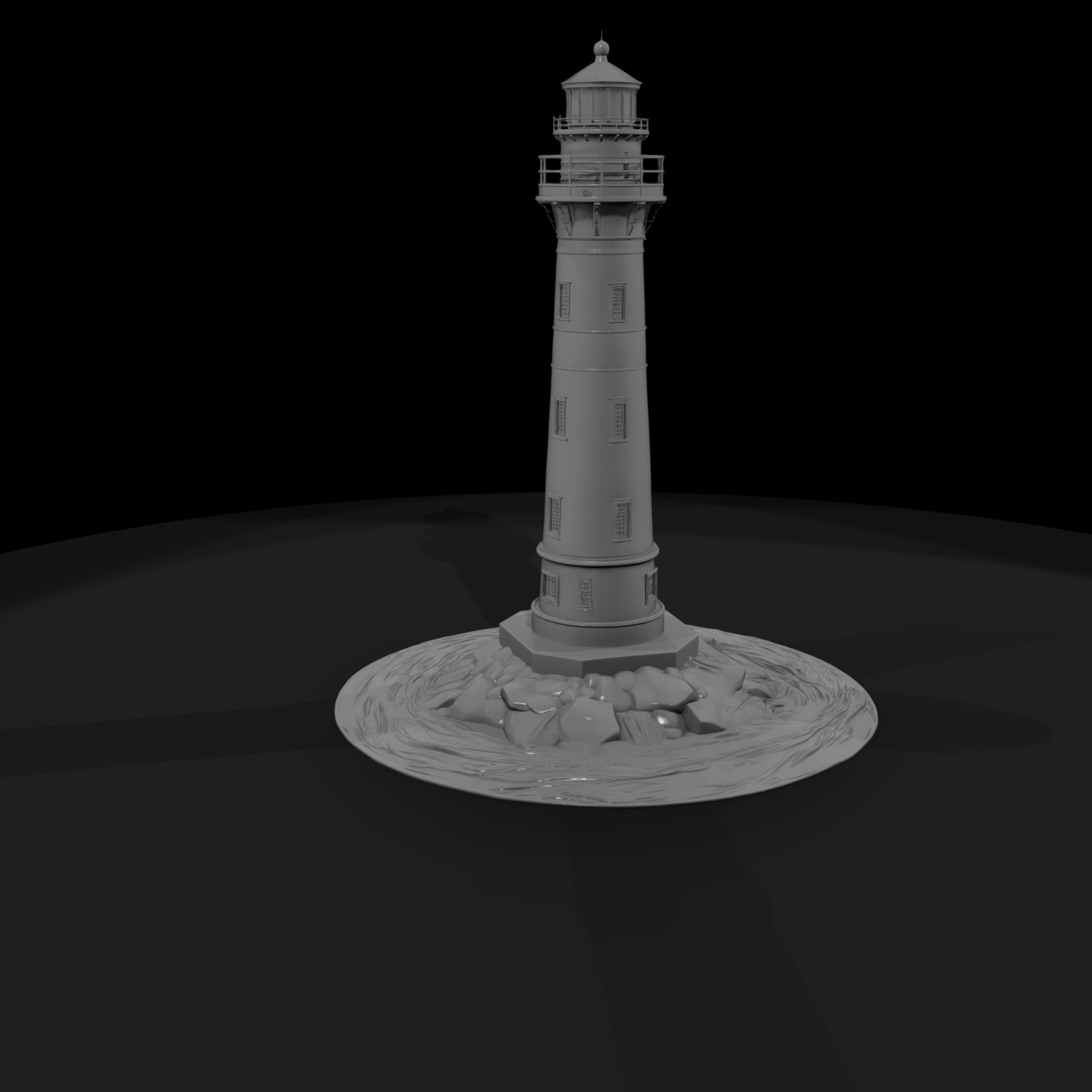 detailed monochrome coastal lighthouse 3d model ICx9EMNT 1