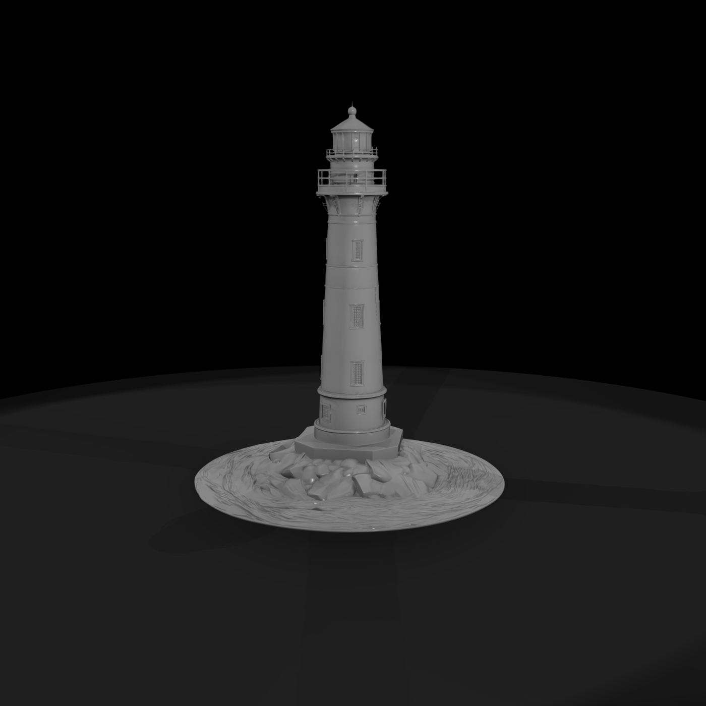 detailed monochrome coastal lighthouse 3d model ICx9EMNT 1