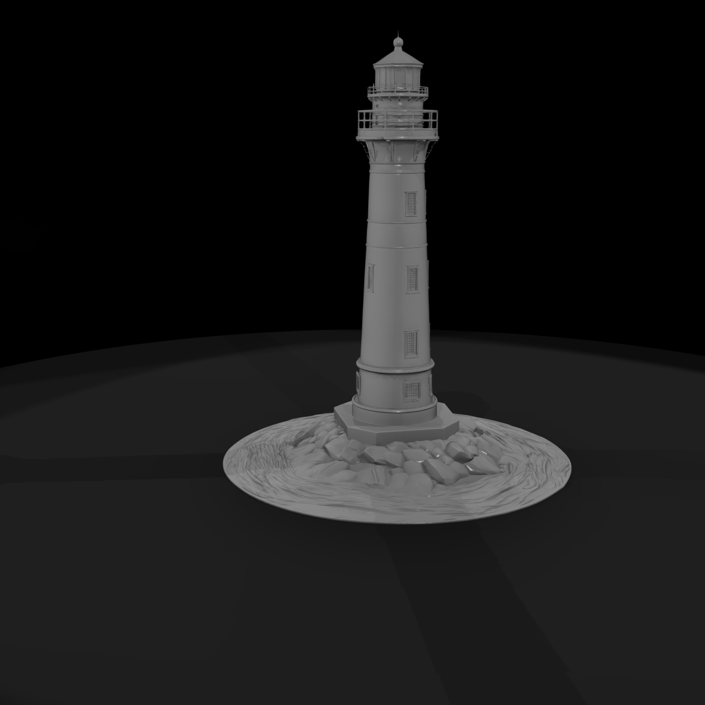 detailed monochrome coastal lighthouse 3d model ICx9EMNT 1